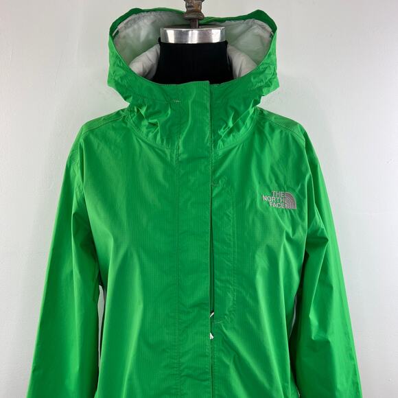 The North Face Green Abuk HyVent Full Zip Lightweight Rain Jacket Womens L - Picture 2 of 12